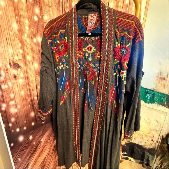 Johnny Was Sweaters - Johnny Was Multicolor Embroidered Cardigan